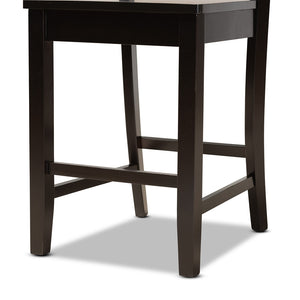 BAXTON STUDIO CARON MODERN AND CONTEMPORARY TRANSITIONAL DARK BROWN FINISHED WOOD 2-PIECE COUNTER STOOL SET