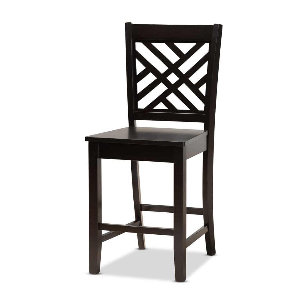 Baxton Studio Caron Modern And Contemporary Dark Brown Finished Wood 5-Piece Pub Set