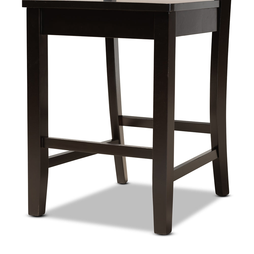 BAXTON STUDIO CARON MODERN AND CONTEMPORARY DARK BROWN FINISHED WOOD 5-PIECE PUB SET