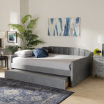 Load image into Gallery viewer, Baxton Studio Lennon Modern and Contemporary Velvet Fabric Upholstered Daybed with Trundle
