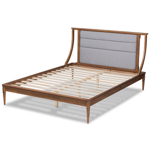 Baxton Studio Regis Modern and Contemporary Transitional Fabric Upholstered and Finished Wood Platform Bed