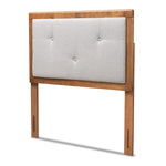 Load image into Gallery viewer, Baxton Studio Abner Modern And Contemporary Transitional Light Grey Fabric Upholstered And Walnut Brown Finished Wood Twin Size Headboard
