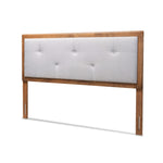 Load image into Gallery viewer, Baxton Studio Abner Modern And Contemporary Transitional Light Grey Fabric Upholstered And Walnut Brown Finished Wood Full Size Headboard
