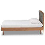 Load image into Gallery viewer, Baxton Studio Saul Mid-Century Modern Fabric Upholstered and Finished Wood Platform Bed
