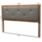 Load image into Gallery viewer, BAXTON STUDIO ABNER MODERN AND CONTEMPORARY TRANSITIONAL DARK GREY FABRIC UPHOLSTERED AND WALNUT BROWN FINISHED WOOD FULL SIZE HEADBOARD
