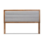 Load image into Gallery viewer, Baxton Studio Dexter Modern And Contemporary Light Grey Fabric Upholstered And Walnut Brown Finished Wood King Size Headboard
