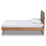 Load image into Gallery viewer, Baxton Studio Linn Mid-Century Modern Fabric Upholstered and Finished Wood Platform Bed
