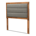 Load image into Gallery viewer, Baxton Studio Dexter Modern And Contemporary Dark Grey Fabric Upholstered And Walnut Brown Finished Wood Twin Size Headboard
