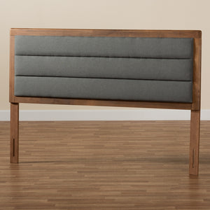 Baxton Studio Dexter Modern and Contemporary Fabric Upholstered and Finished Wood Headboard