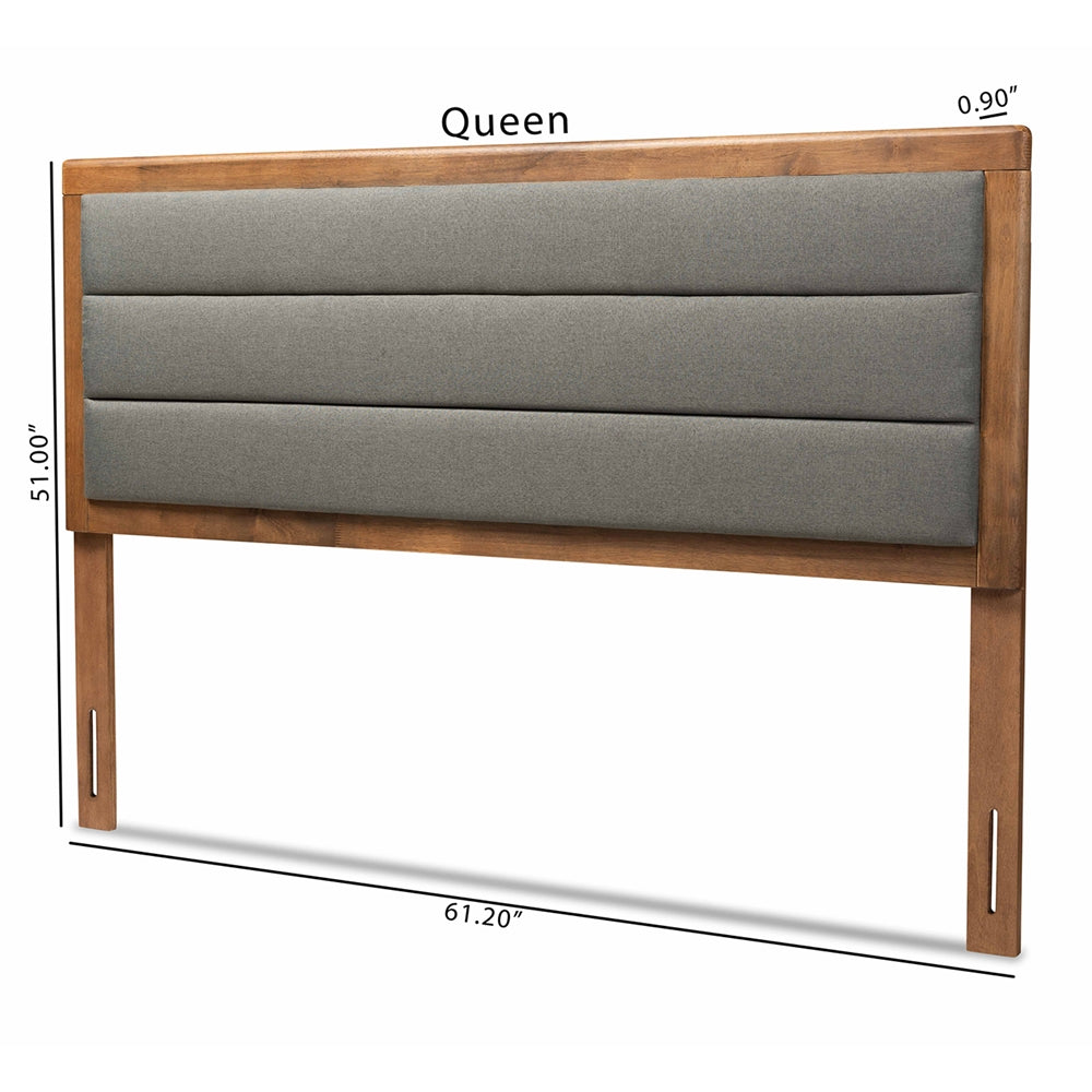 Baxton Studio Dexter Modern and Contemporary Fabric Upholstered and Finished Wood Headboard