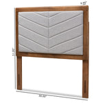 Load image into Gallery viewer, Baxton Studio Iden Modern And Contemporary Light Grey Fabric Upholstered And Walnut Brown Finished Wood Twin Size Headboard
