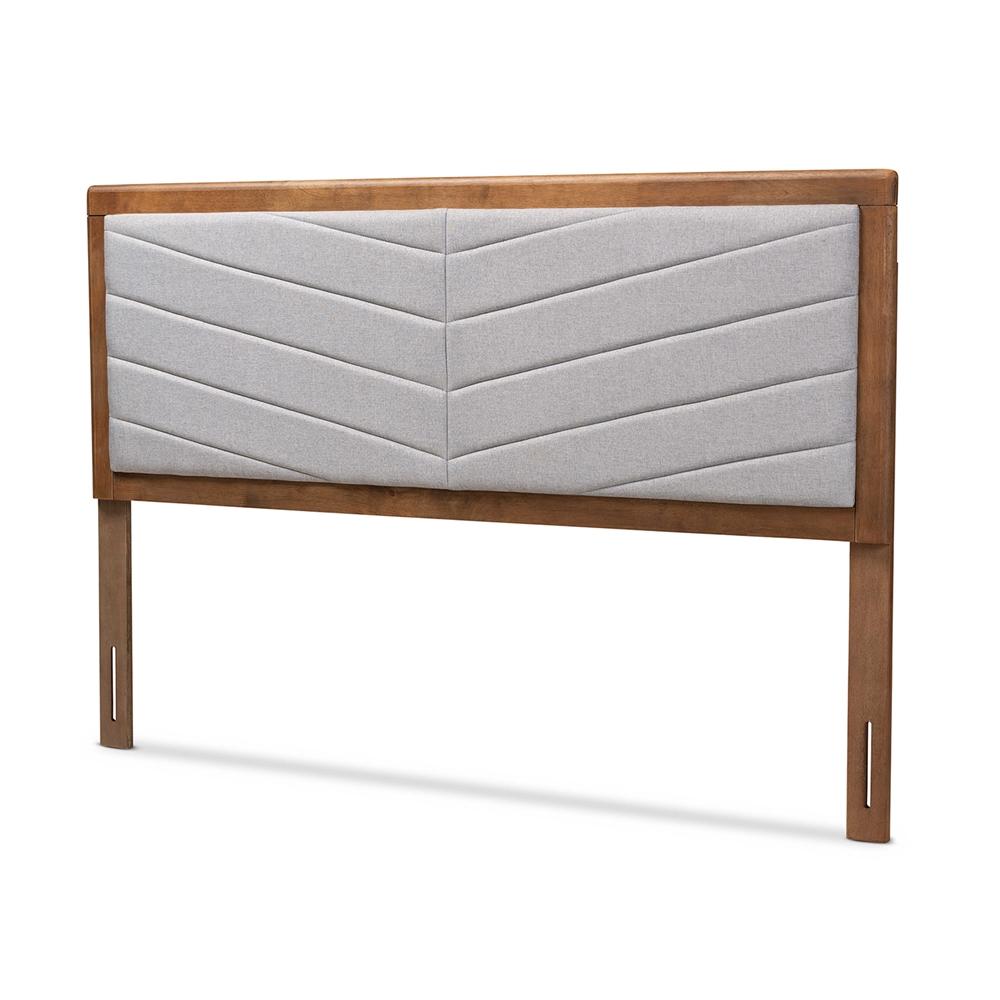 Baxton Studio Iden Modern and Contemporary Fabric Upholstered and Finished Wood Headboard