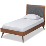 Load image into Gallery viewer, Baxton Studio Roze Mid-Century Modern Fabric Upholstered and Finished Wood Platform Bed
