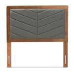 Load image into Gallery viewer, Baxton Studio Iden Modern And Contemporary Dark Grey Fabric Upholstered And Walnut Brown Finished Wood Twin Size Headboard
