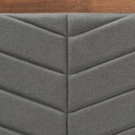 Load image into Gallery viewer, Baxton Studio Iden Modern And Contemporary Dark Grey Fabric Upholstered And Walnut Brown Finished Wood Twin Size Headboard
