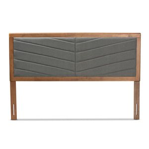 Baxton Studio Iden Modern and Contemporary Fabric Upholstered and Finished Wood Headboard