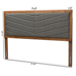 Load image into Gallery viewer, BAXTON STUDIO IDEN MODERN AND CONTEMPORARY DARK GREY FABRIC UPHOLSTERED AND WALNUT BROWN FINISHED WOOD QUEEN SIZE HEADBOARD
