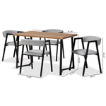 Load image into Gallery viewer, Baxton Studio Delgado Modern And Contemporary Grey Fabric Upholstered And Black Metal 5-Piece Dining Set
