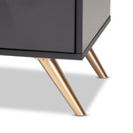 Load image into Gallery viewer, Baxton Studio Kelson Modern And Contemporary Dark Grey And Gold Finished Wood 2-Drawer Nightstand
