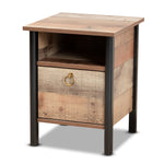 Load image into Gallery viewer, Baxton Studio Vaughan Modern And Contemporary Two-Tone Rustic Oak Brown And Black Finished Wood Nightstand
