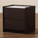 Load image into Gallery viewer, Baxton Studio Walker Modern And Contemporary Dark Brown And Gold Finished Wood Nightstand With Faux Marble Top
