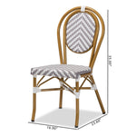 Load image into Gallery viewer, Baxton Studio Alaire Classic French Indoor And Outdoor Grey And White Bamboo Style Stackable 2-Piece Bistro Dining Chair Set
