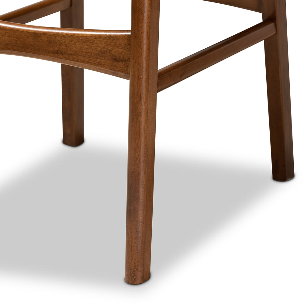 BAXTON STUDIO KATYA MID-CENTURY MODERN WALNUT BROWN FINISHED WOOD 2-PIECE BAR STOOL SET