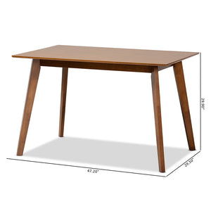 Baxton Studio Maila Mid-Century Modern Transitional Walnut Brown Finished Wood Dining Table