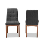 Load image into Gallery viewer, Baxton Studio Tara Mid-Century Modern Transitional Dark Grey Fabric Upholstered And Walnut Brown Finished Wood 2-Piece Dining Chair Set
