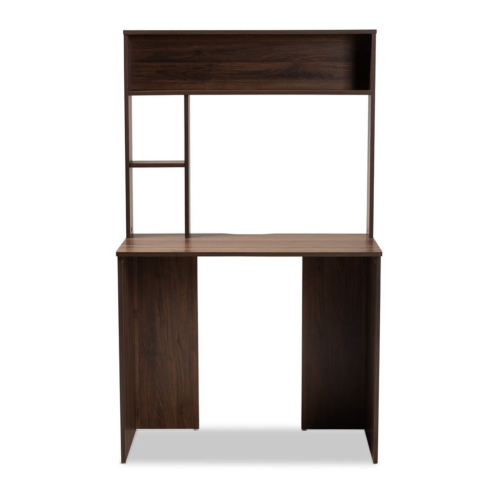 Baxton Studio Arlo Modern And Contemporary Walnut Brown Finished Wood Computer Desk