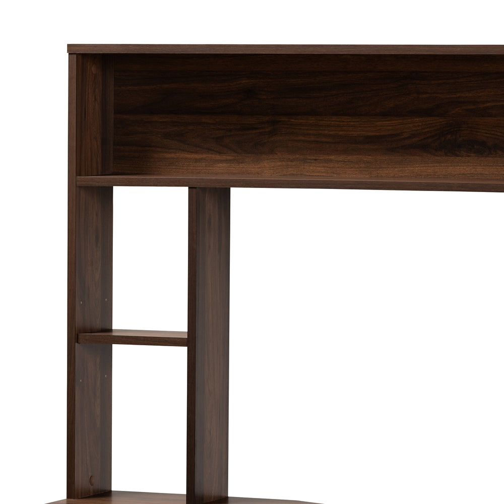 BAXTON STUDIO ARLO MODERN AND CONTEMPORARY WALNUT BROWN FINISHED WOOD COMPUTER DESK