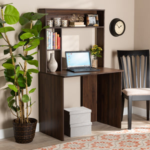 Baxton Studio Arlo Modern And Contemporary Walnut Brown Finished Wood Computer Desk