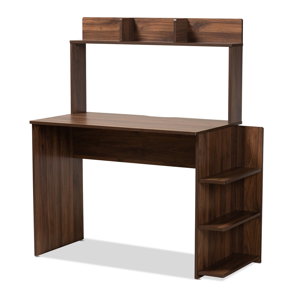 Baxton Studio Garnet Modern and Contemporary Finished Wood Desk with Shelves