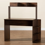 Load image into Gallery viewer, Baxton Studio Garnet Modern And Contemporary Walnut Brown Finished Wood Desk With Shelves
