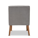 Load image into Gallery viewer, Baxton Studio Stewart Mid-Century Modern Grey Velvet Upholstered And Walnut Brown Finished Wood Dining Chair
