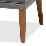 Load image into Gallery viewer, Baxton Studio Stewart Mid-Century Modern Grey Velvet Upholstered And Walnut Brown Finished Wood Dining Chair
