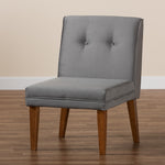 Load image into Gallery viewer, Baxton Studio Stewart Mid-Century Modern Grey Velvet Upholstered And Walnut Brown Finished Wood Dining Chair
