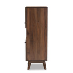 Load image into Gallery viewer, Baxton Studio Hartman Mid-Century Modern Walnut Brown Finished Wood Storage Cabinet
