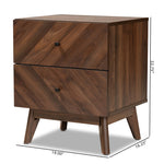 Load image into Gallery viewer, Baxton Studio Hartman Mid-Century Modern Walnut Brown Finished Wood 2-Drawer Nightstand
