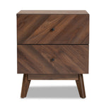 Load image into Gallery viewer, Baxton Studio Hartman Mid-Century Modern Walnut Brown Finished Wood 2-Drawer Nightstand
