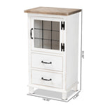 Load image into Gallery viewer, Baxton Studio Faron Classic And Traditional Farmhouse Two-Tone Distressed White And Oak Brown Finished Wood 2-Drawer Storage Cabinet
