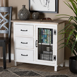 Load image into Gallery viewer, Baxton Studio Faron Classic And Traditional Farmhouse Two-Tone Distressed White And Oak Brown Finished Wood 3-Drawer Storage Cabinet
