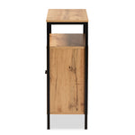 Load image into Gallery viewer, Baxton Studio Vander Modern And Contemporary Oak Brown Finished Wood And Black Metal 2-Door Shoe Cabinet
