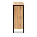 Load image into Gallery viewer, Baxton Studio Vander Modern And Contemporary Oak Brown Finished Wood And Black Finished Metal 1-Door Shoe Storage Cabinet
