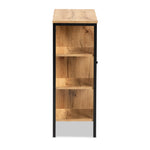 Load image into Gallery viewer, Baxton Studio Vander Modern And Contemporary Oak Brown Finished Wood And Black Finished Metal 1-Door Shoe Storage Cabinet
