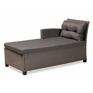 Baxton Studio Darian Modern And Contemporary Grey Fabric Upholstered And Grey Synthetic Rattan 4-Piece Patio Set