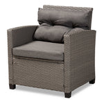 Load image into Gallery viewer, Baxton Studio Darian Modern And Contemporary Grey Fabric Upholstered And Grey Synthetic Rattan 4-Piece Patio Set
