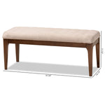 Load image into Gallery viewer, Baxton Studio Walsh Mid-Century Modern Beige Fabric Upholstered And Walnut Brown Finished Wood Dining Bench
