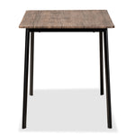 Load image into Gallery viewer, Baxton Studio Calder Mid-Century Modern Walnut Brown Finished Wood And Black Metal Dining Table
