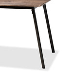 Load image into Gallery viewer, Baxton Studio Calder Mid-Century Modern Walnut Brown Finished Wood And Black Metal Dining Table
